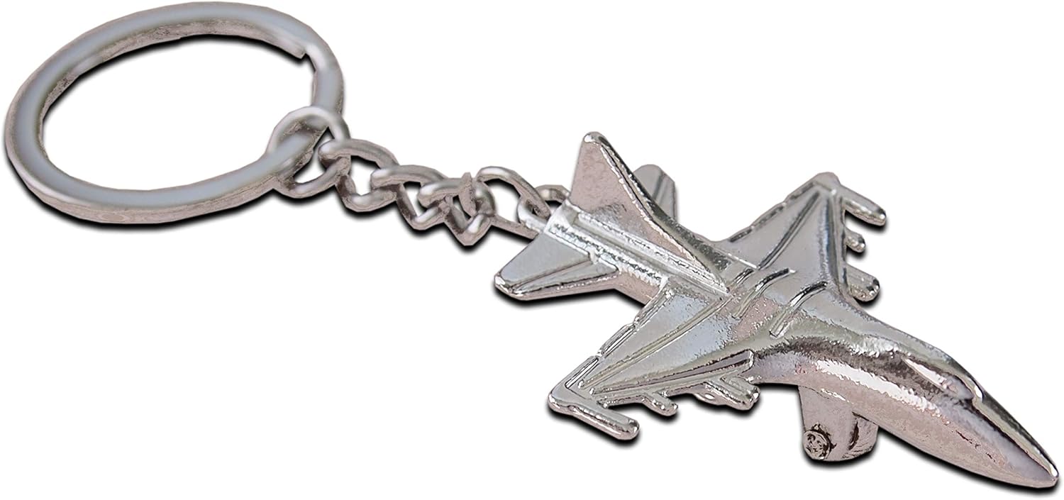 Seraphis Fighter Jet Keychain Metal Keyring for Pilots Air force Gift, Silver