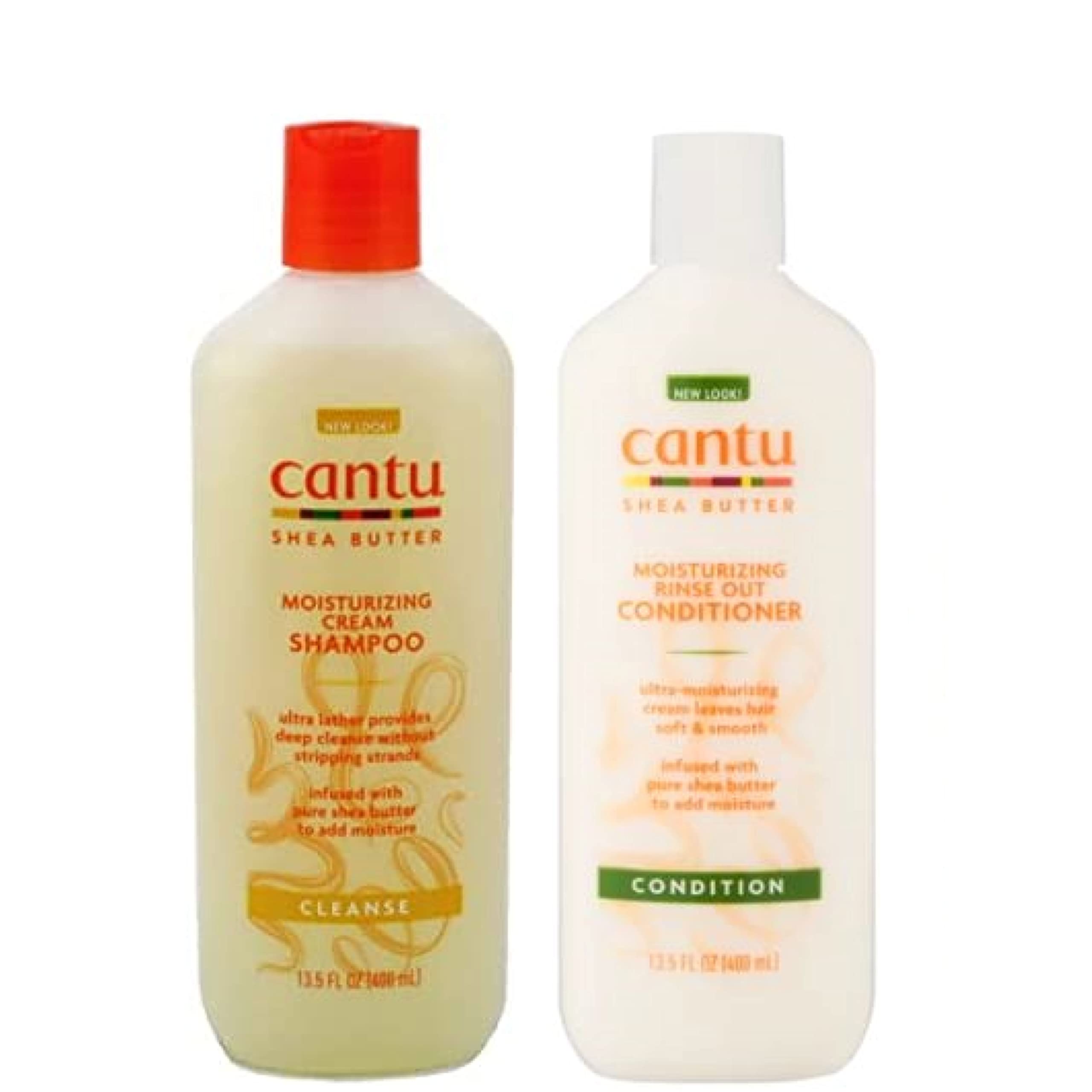 Cantu Moisturizing Cream Shampoo 13.5 Oz & Moisturizing Rinse Out Conditioner 13.5 Oz