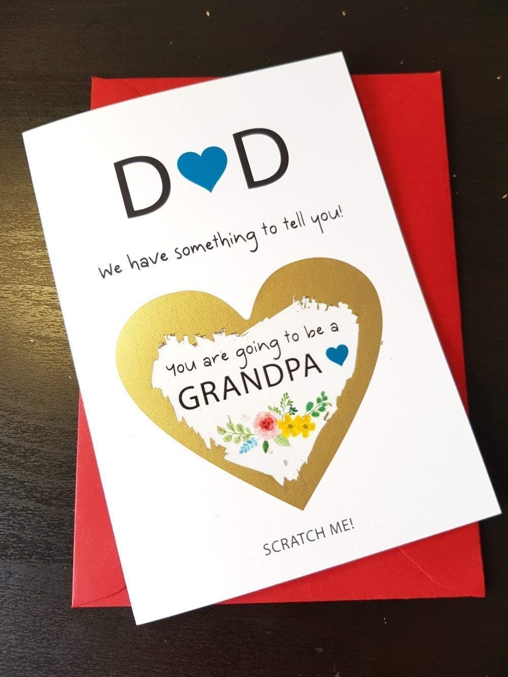 You're going to be Grandpa Card for Dad Parents Pregnancy announcement scratch reveal Baby Shower new mum to be PA61