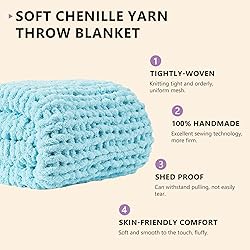 L'AGRATY Chunky Knit Throw: 80''x90'' Chenille