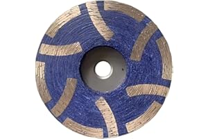 JDK DIAMOND TOOLS JDK 4 Inch Diamond Resin Filled Cup Wheel Grinding Wheel Insert 12pcs Segments with Thread 5/8“-11 for Granite Stone and Tiles (Coarse)