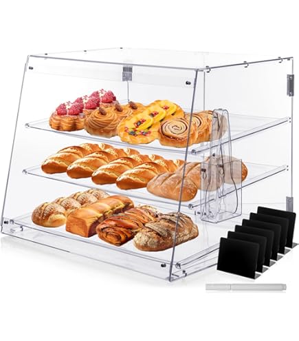 Vitrina Acrílica De 4 Niveles Para Pan - Organizador De Alimentos Para Panadería O Cocina