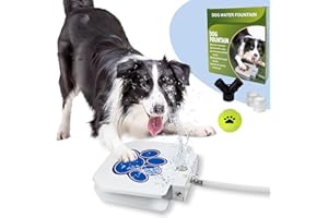 Poofzy Dog Water Fountain Step On, Outdoor Dog Sprinkler for Large Dogs Play Summer Outside, Dog Water Toy Drinking Sprinkler Paw Activated with Upgrade Copper Valve Set, Easy to Use