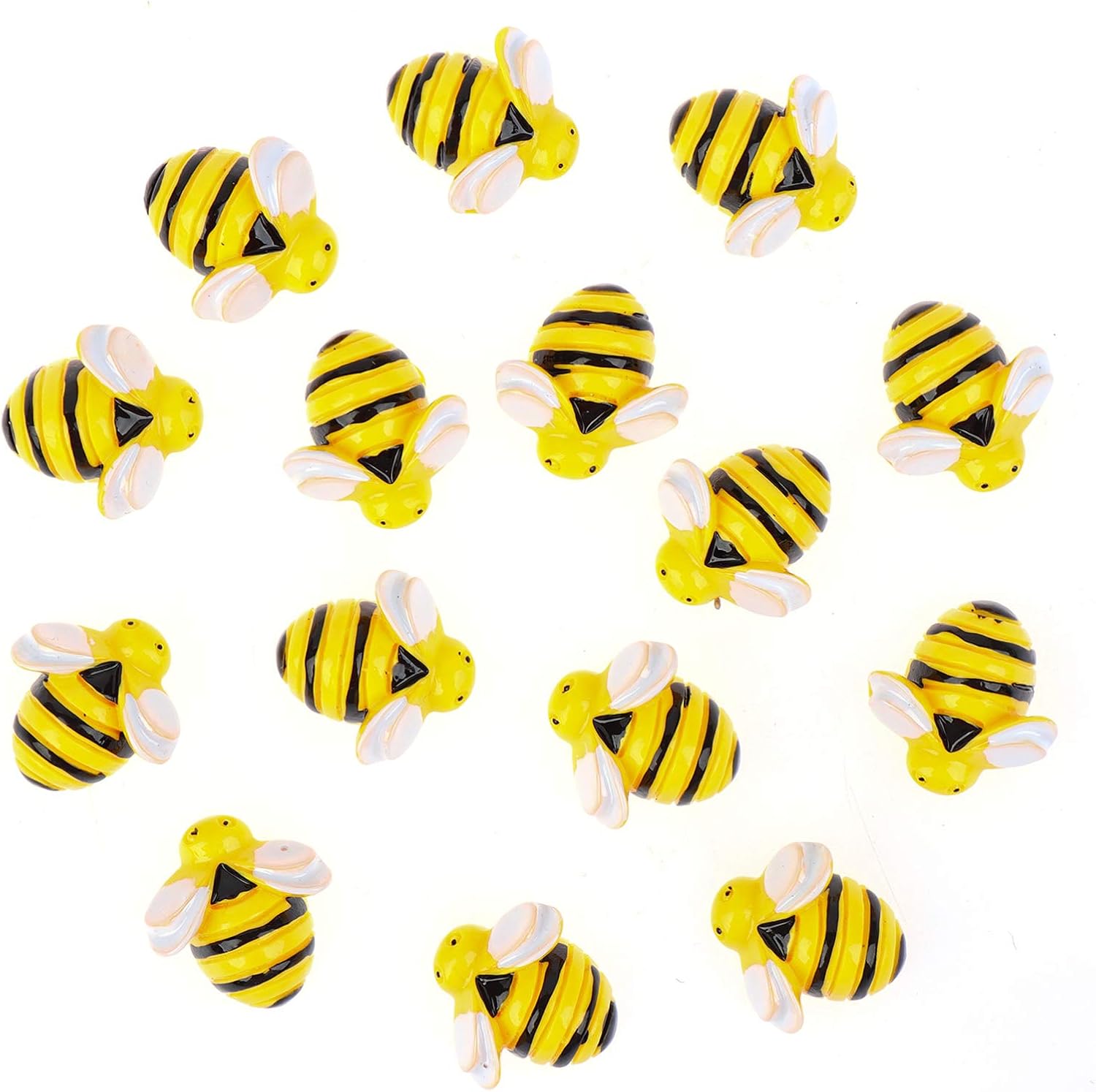 XIDAJIE 64 Pieces Mini Bees Ornaments Yellow Bumble Bee Decorations