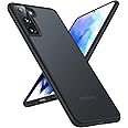 TORRAS Shockproof Designed for Samsung Galaxy S21 Case, [Military Grade Drop Tested] Translucent Matte Hard Back with Soft Ed
