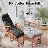 DKIEI Sun Lounger Cushion Replacement 160x50x8cm Black Anti-slip Straps view 6
