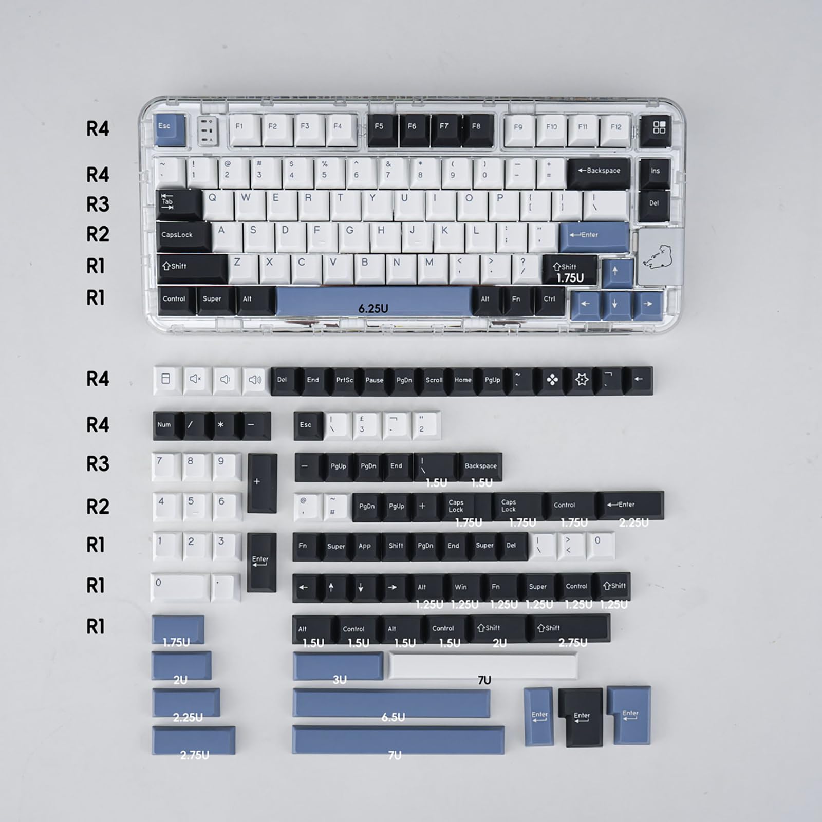 Mx Keys 8008 Keycaps 172 Keys Cherry Profile Doubleshot Keycap Set