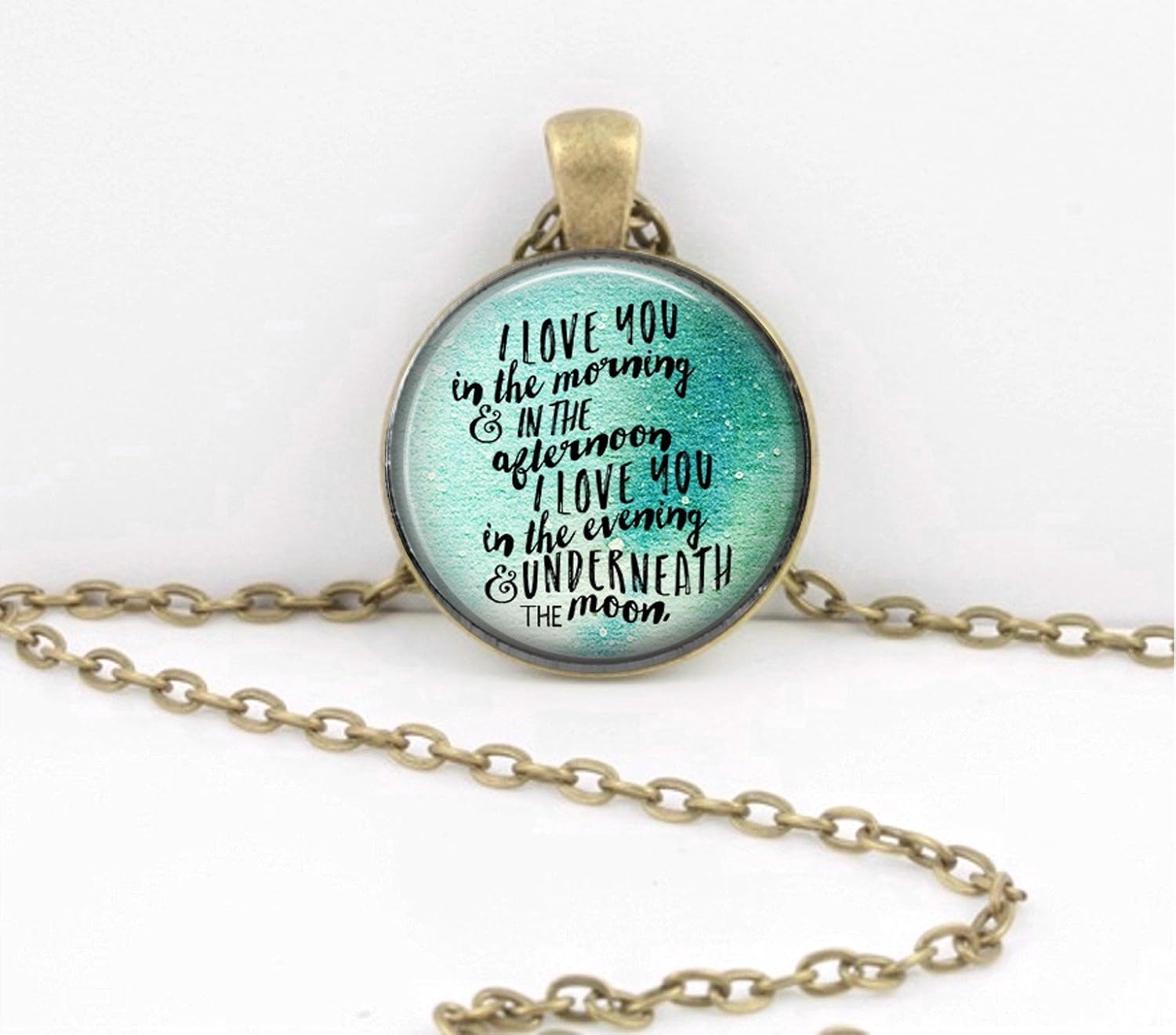 Amazon Com I Love You In The Morning Lyrics Gift Necklace Pendant Or Key Ring Handmade