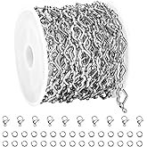 UMAOKANG 3 Meters Heart Chain for Jewelry Making Stainless Steel Chain Roll with Jewelry Supplies Findings Women Necklace Bracelet DIY