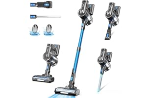yomatech Cordless Vacuum Cleaner, 30Kpa/350W Powerful Stick Vacuum, Up to 50 Mins Runtime Rechargeable Battery, 6 in 1 Lightweight Vacuum Cleaners for Home Hardfloor Carpet Pet Hair