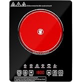 HUIPUSHE Single Burner Electric Cooktop,1800W Electric Stove Top,portable cooktop with LED Touch Control,9 Power Levels, 3H,Safety Lock.single Electric cooktop One-touch multi-functionality