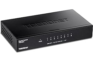 TRENDnet 8-Port Gigabit Desktop Switch, TEG-S83, 8 x Gigabit RJ-45 Ports, Ethernet Splitter, 16Gbps Switching Capacity, Fanless Design, Metal Enclosure, Lifetime Protection, Black
