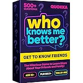 QUOKKA Who Knows Me Better? - Classic Edition - 95 Cards | Teens & Family Card Trivia Game | Fun Learning & Educational Questions for Teens & Families