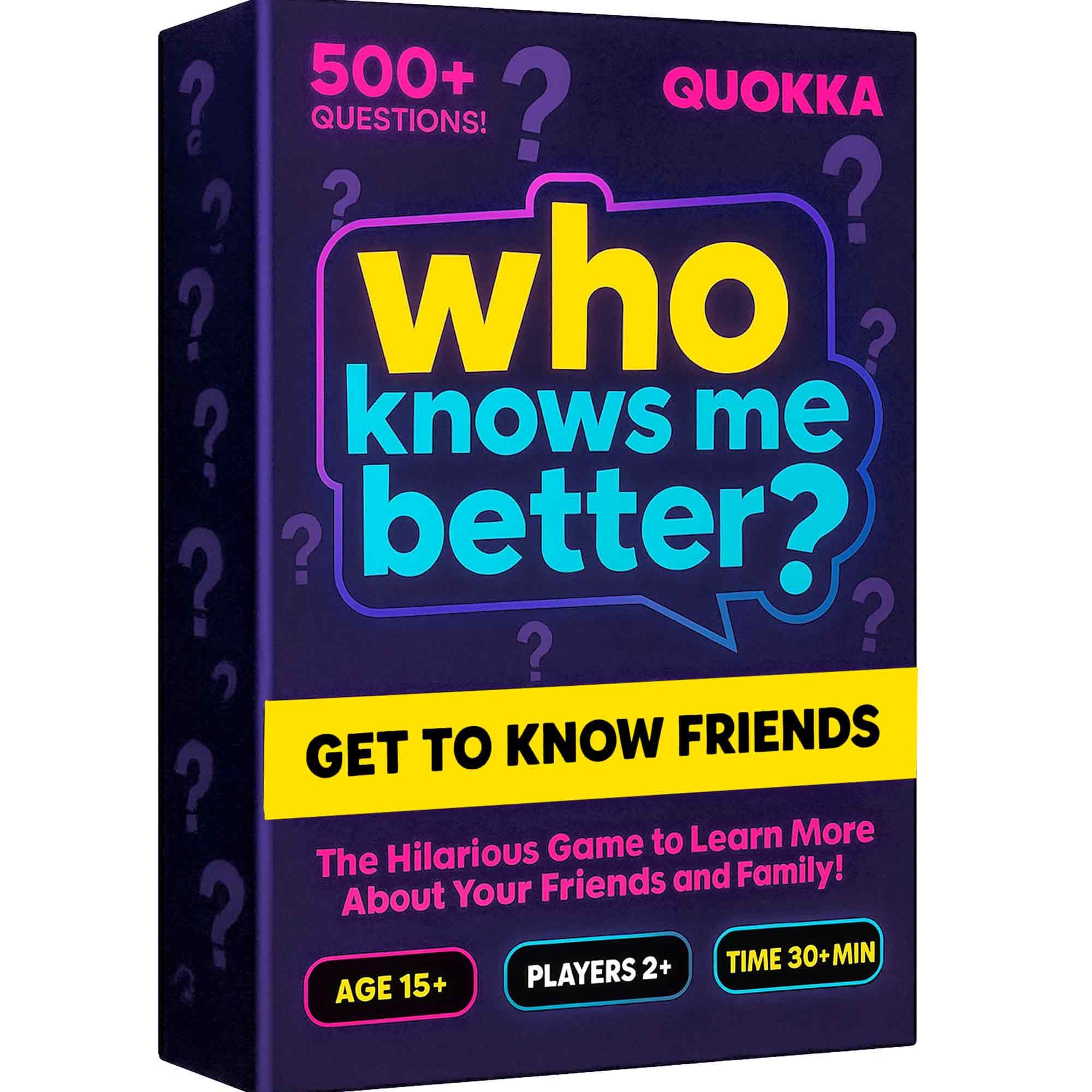 Photo 1 of QUOKKA Who Knows Me Better? - Classic Edition - 95 Cards | Teens & Family Card Trivia Game | Fun Learning & Educational Questions for Teens & Families