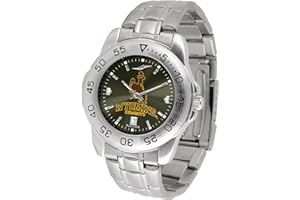 SunTime Men's NCAA Team Sport Watch, 20mm Stainless Steel Strap, Reflective Shiny Dial with Date
