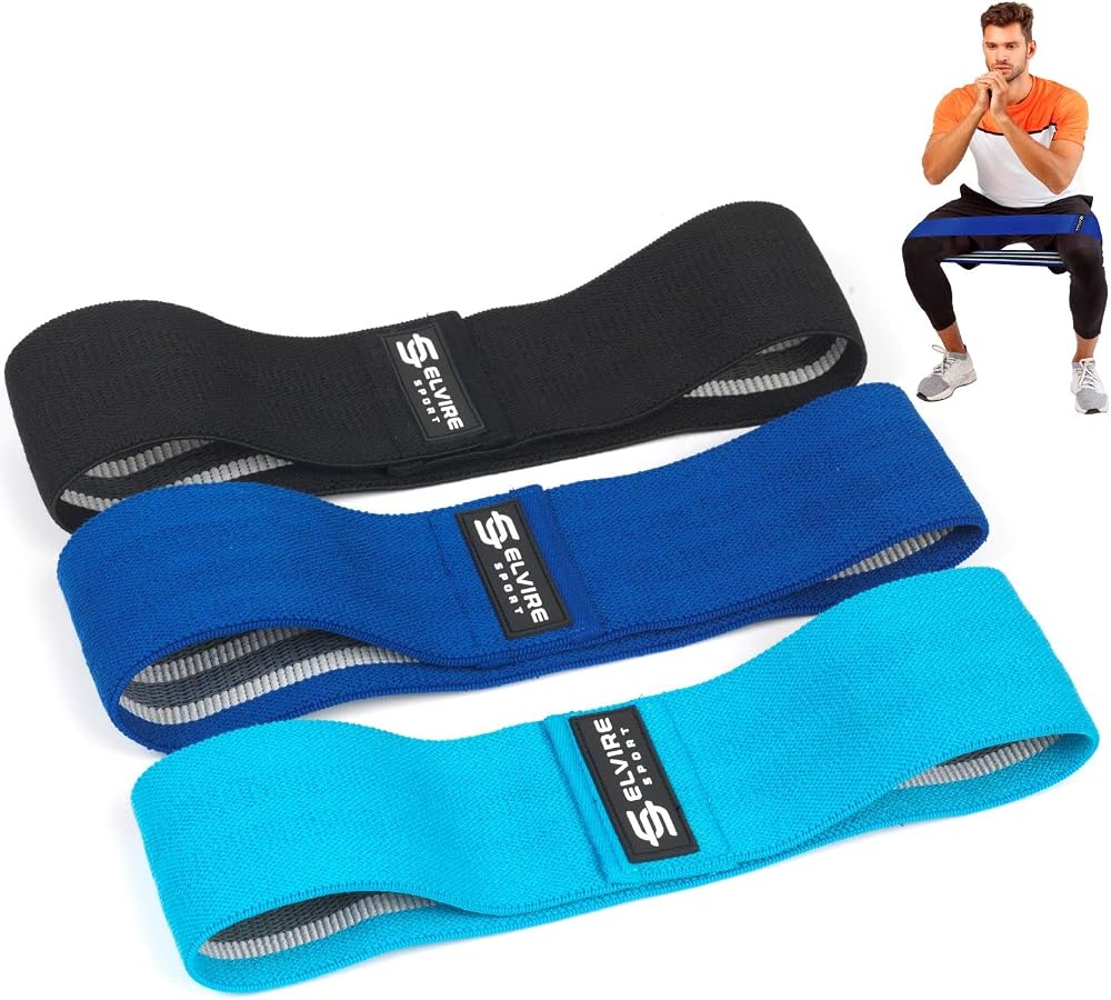 Elvire Sport Fabric Resistance Bands Set of 3 – Booty, Leg & Glute Bands
