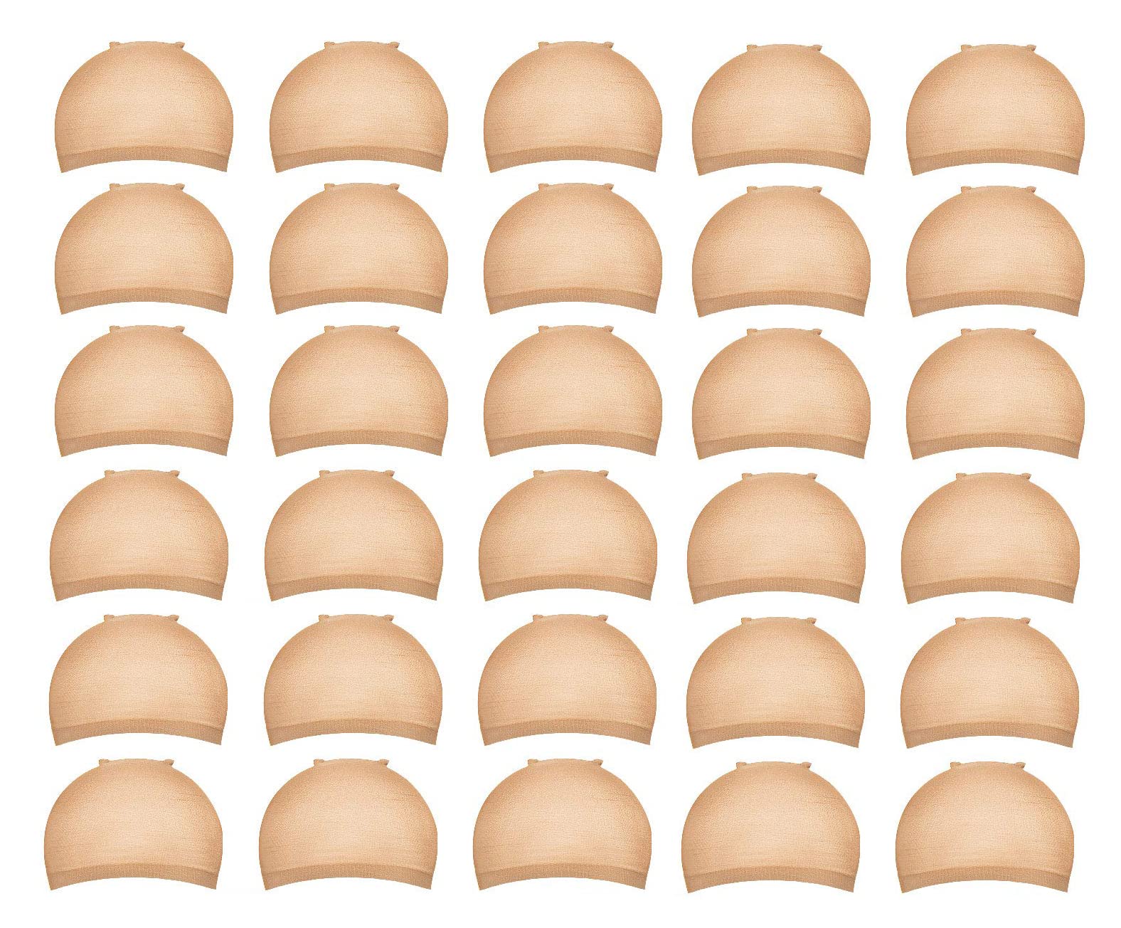 Stocking Wig Caps, DEPHNARSA 24pcs Stretchy Nylon Wig Caps Stocking Caps For Wigs Wig Caps For Women Man (Light Brown)