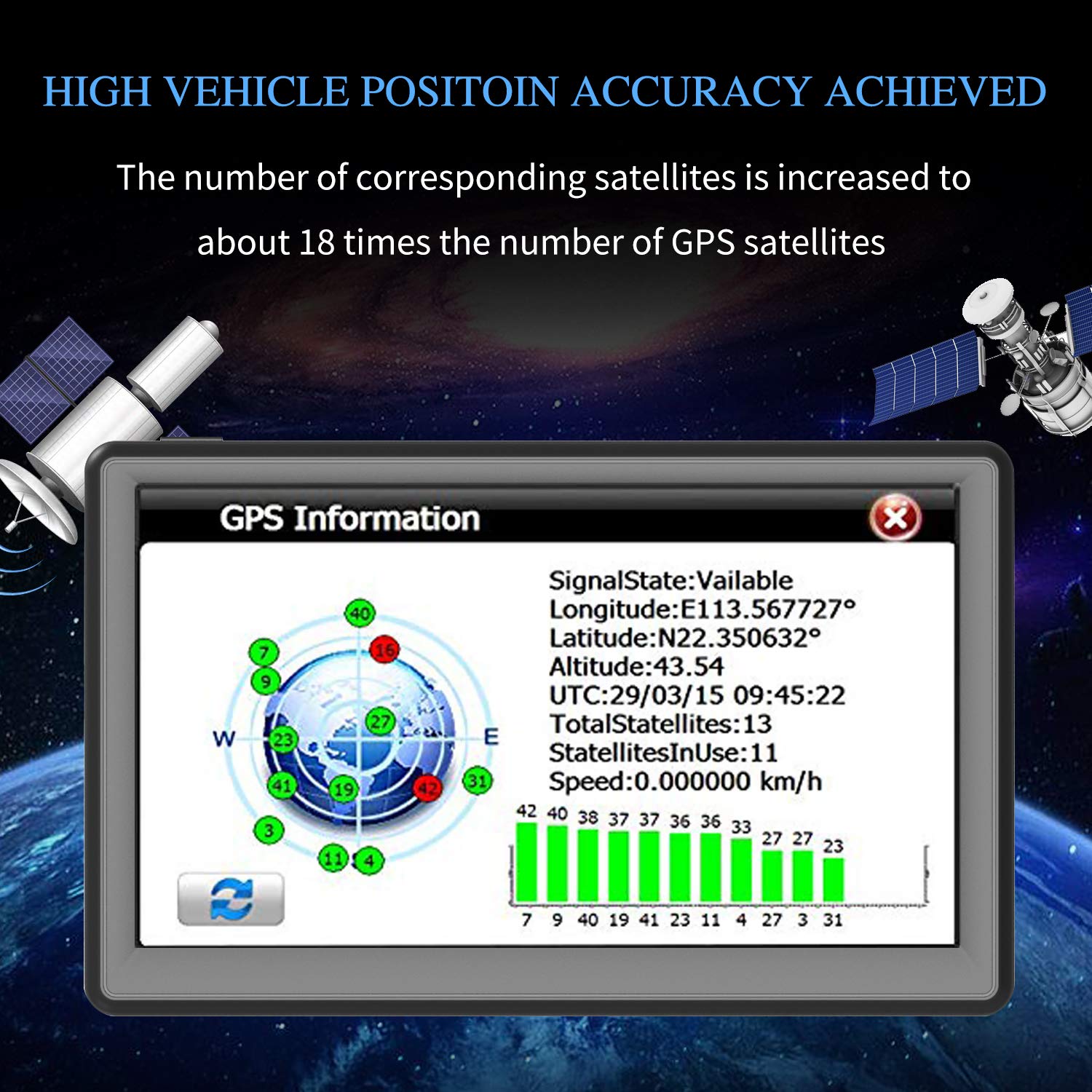 GPS Navigation for Car 7 Inch with Sunshade Vehicle GPS Navigation Car System 8G Memory Portable