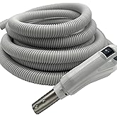 Universal Central Vacuum 35 ft Low Voltage Hose, ON-Off Switch Control-Compatible with Most Inlets - Crushproof Material