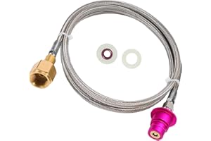 EDSUMEY CGA320 Soda machine CO2 Cylinder Adapter Quick Connector,CO2 Tank Quick Connector to the Soda Maker for Terra/Art/Duo/Gaia/E-Terra/E-Duo（60inch）