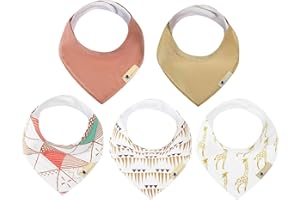 BLUE WREN BABY CO Blue Wren Magnetic Bandana Drool Bibs 5-pack - Magnetic Closure Baby Bibs - Safe, Easy, Chic Teething Bib