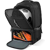 BROTOU Soccer Backpack Sports Bag with Ball Holder and Shoe Compartment for Football Basketball Volleyball Rugby