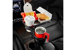 JoyTutus Car Cup Holder Expander, Automotive Cup Attachable Tray with 360° Rotation,Large Cup Holder Adapt Most Regular Cups with 18-40 oz, fit in 2.75-3.25 inch Car Holder