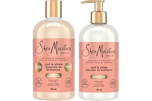 Shea Moisture Coconut & Hibiscus Curl & Shine Gift Set with Shampoo & Conditioner for Thick, Curly Hair 384 ml (Pack of 2)