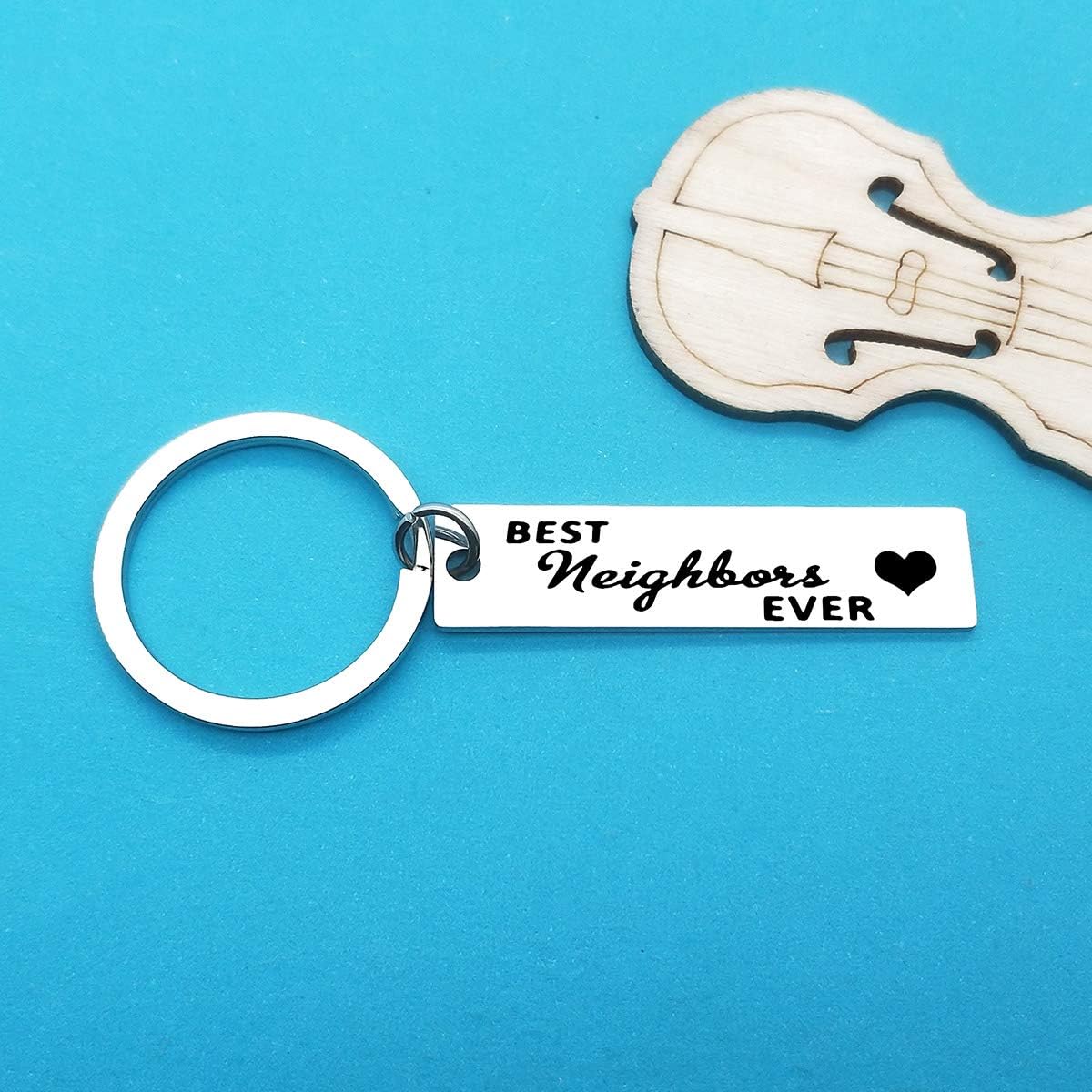 Huwujiu Neighbor Gift Neighbour Keyring Moving Away Gift Best Neighbors Ever Keyring Neighbour Friendship Gift Christmas Birthday Gift Housewarming Gift Going Away Gift Farewell Gifts for Neighbours - Image 4