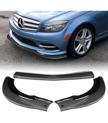 Carbon Fiber Style Front Bumper Lip Spoiler For Mercedes C300 C350 Sport W204 (2008-2011)