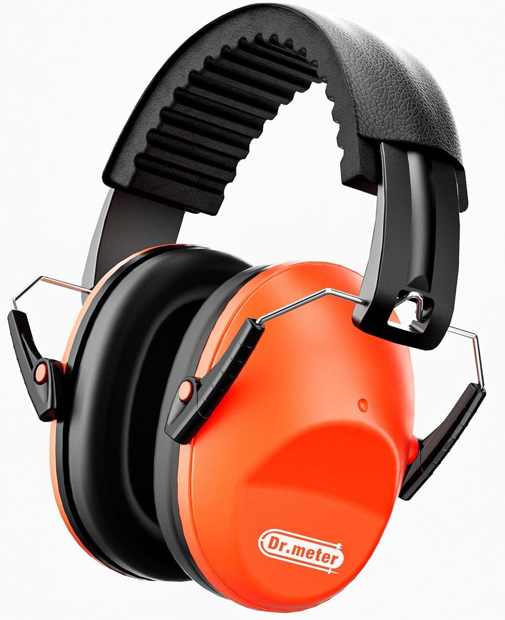 Dr.meter Ear Defenders Kids SNR 27.4dB Adjustable Headband Orange