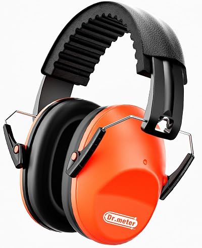 Dr.meter Ear Defenders Kids SNR 27.4dB Adjustable Headband Orange