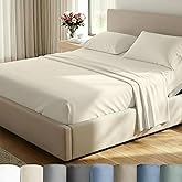California Design Den Split King Sheet Set - 100% Cotton, 600 Thread Count Sateen, Breathable Luxury King Size Sheets for Adjustable Bed, Luxury Soft Hotel Quality Sheets - Ivory (Warm Cream)