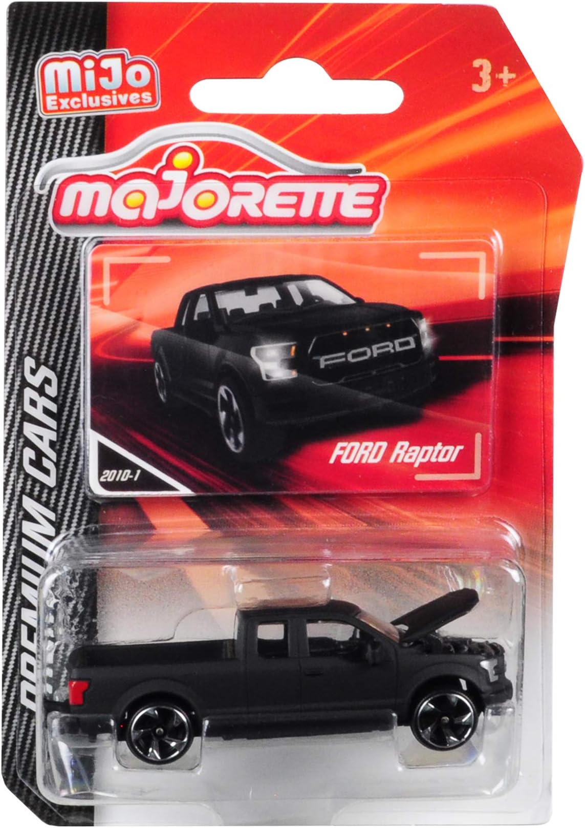 Ford Raptor F150 Pickup Truck Matt Black Premium Cars 1/72 Diecast Model Car by Majorette 3052MJ