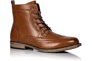Metrocharm MC309 Men's Lace Up Wing Tip Dress Casual Fashion Oxford Boot