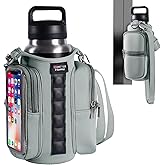 Magnetic Gym Bags for Men & Women with Adjustable Strap,Magnetic Bag Water Bottle Holder for Travel, Work,Sports,Water Bottle Sling Bag with Pocket (Gray)