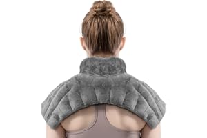 uncn Microwave Heating Pad for Neck and Shoulders, 50x27cm Heating Pad Microwavable With Moist Heat, Heated Neck Wrap, Gray