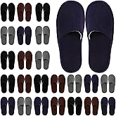 Geyoga 24 Pairs Disposable Slippers for Guests Bulk 2 Size Cotton Soft Spa Hotel House Slippers for Women Men Wedding Party Shoeless Home Indoor Travel