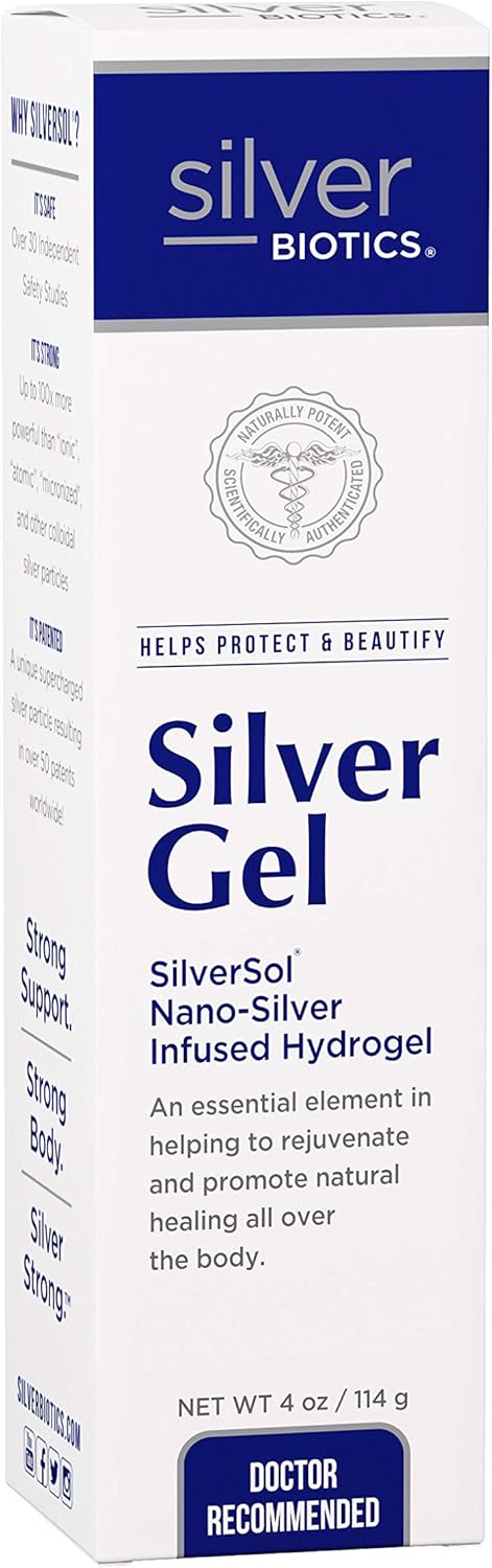 American Biotech Labs - Silver Biotics - Silver Gel - SilverSol Nano-Silver Infused Hydrogel - 4 oz. : Body Gels And Creams : Beauty
