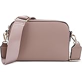 JESSIE & JAMES Triple Zip Crossbody Concealed Carry Bag Small Crossbody Camera Bag Purse with Wide Shoulder Strap