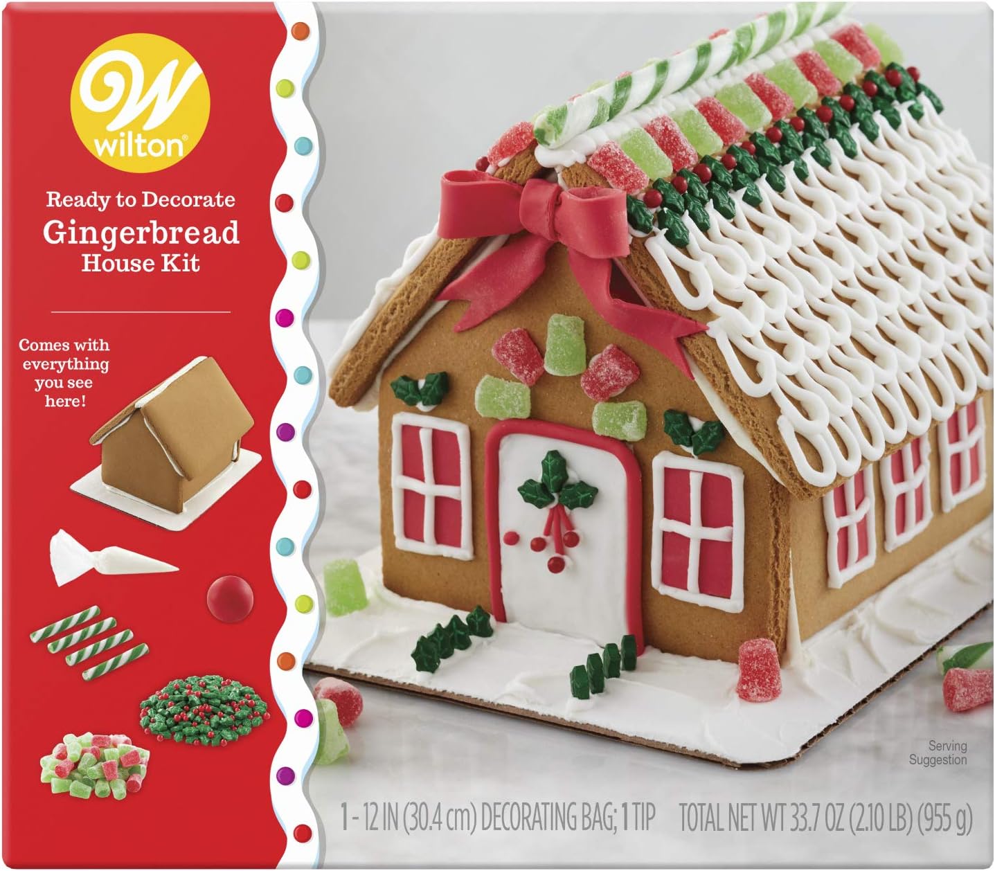Wilton Ready-to-Decorate Gingerbread House Decorating Kit, Medium Traditional