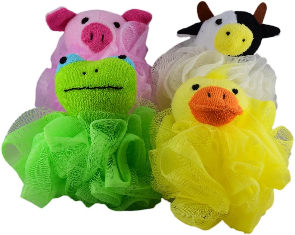 4 Bath Ball Bath Ball Bath Shower Knot Sponge Animals