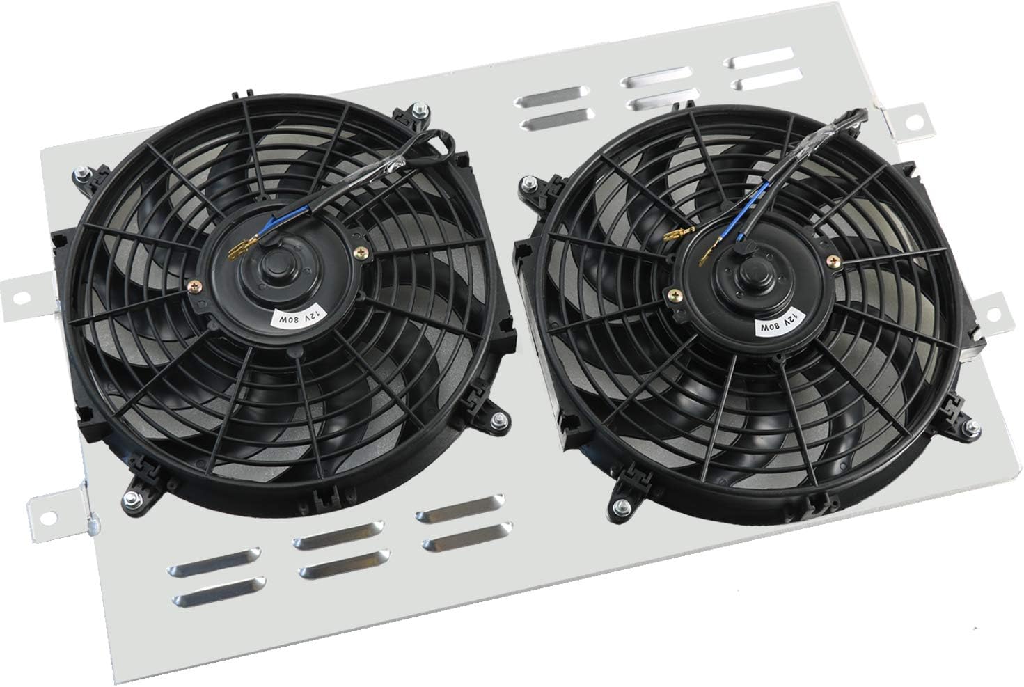 AW ALLOYWORKSALLOYWORKS All Aluminum Shroud+2 x12" Fans Shroud For Chevy 1963-1968 Chevy Bel Air/Biscayne/Impala/El Camino/Caprice All Engines