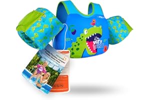 AEOCOO Puddle Float Jumper 20-30-50-60-70 Pounds, Toddler Swim Vest for 1-3-5-6-9 Years Old, Pool Floats with Swimming Arm Floaties Christmas Stocking Stuffers Gifts for Kids Swimmies, Niños