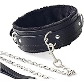 YAEHOCO Leather Collar Choker Necklace for Women, Punk Gothic Handmade Choker Adjustable Furry Collar Jewelry Dresses