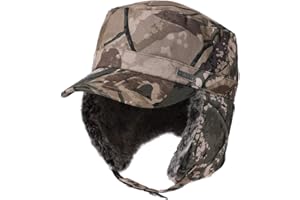 TOP-EX Oversized XL/XXL Unisex Winter Trapper Military Hat Faux Fur Earflaps Baseball Cap Quilted Lined