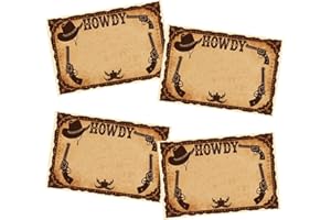 120 Pcs Wild Wild West Adhesive Student Name Tags 2×3 inch Cowboy Name Tag Stickers for Birthday Game, Party Decoration, Acti