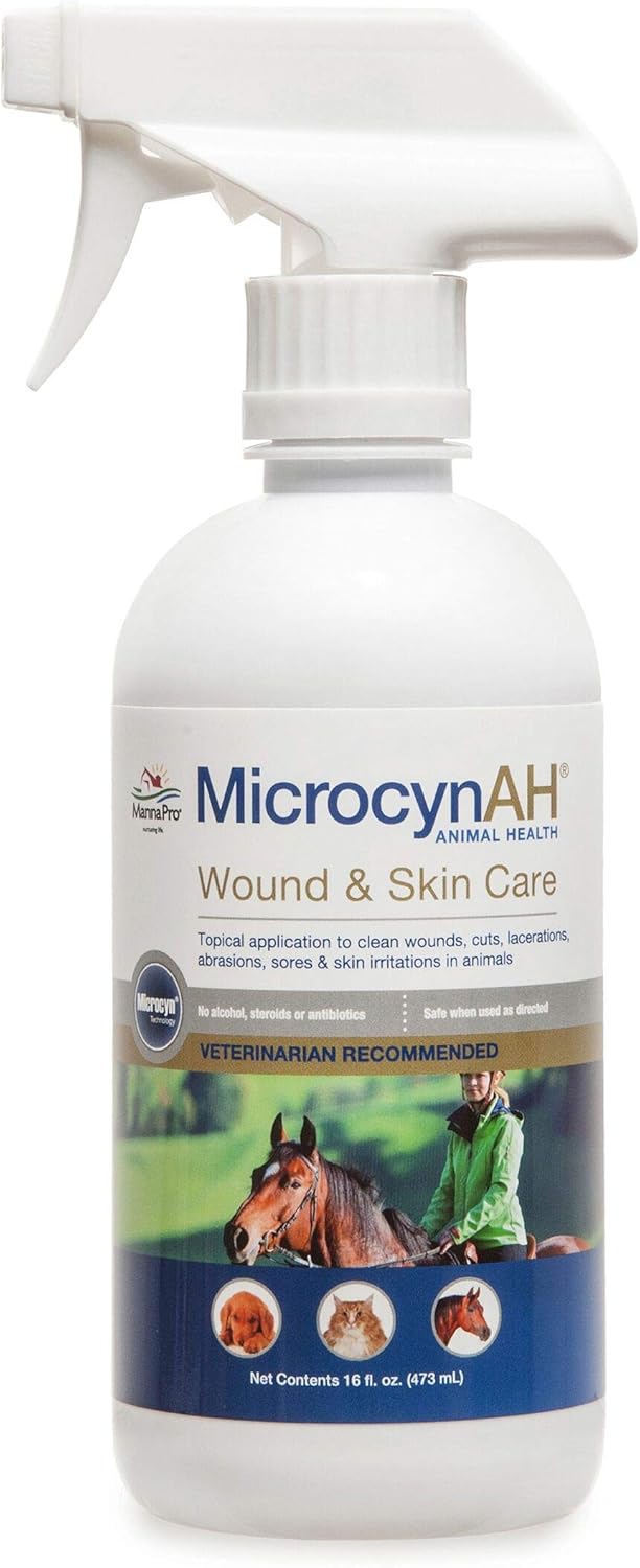 Manna Pro MicrocynAH Wound & Skin Care Spray, 3 oz : Pet Supplies