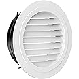 8 Inch Soffit Vent,HG Power Round Vent Cover with Built-in Screen Mesh, ABS Louver Round Air Vent Ceiling Diffuser for Exhaust Fan, Inline Duct Fan, Bathroom, Kitchen, Garage Use, 200mm, White