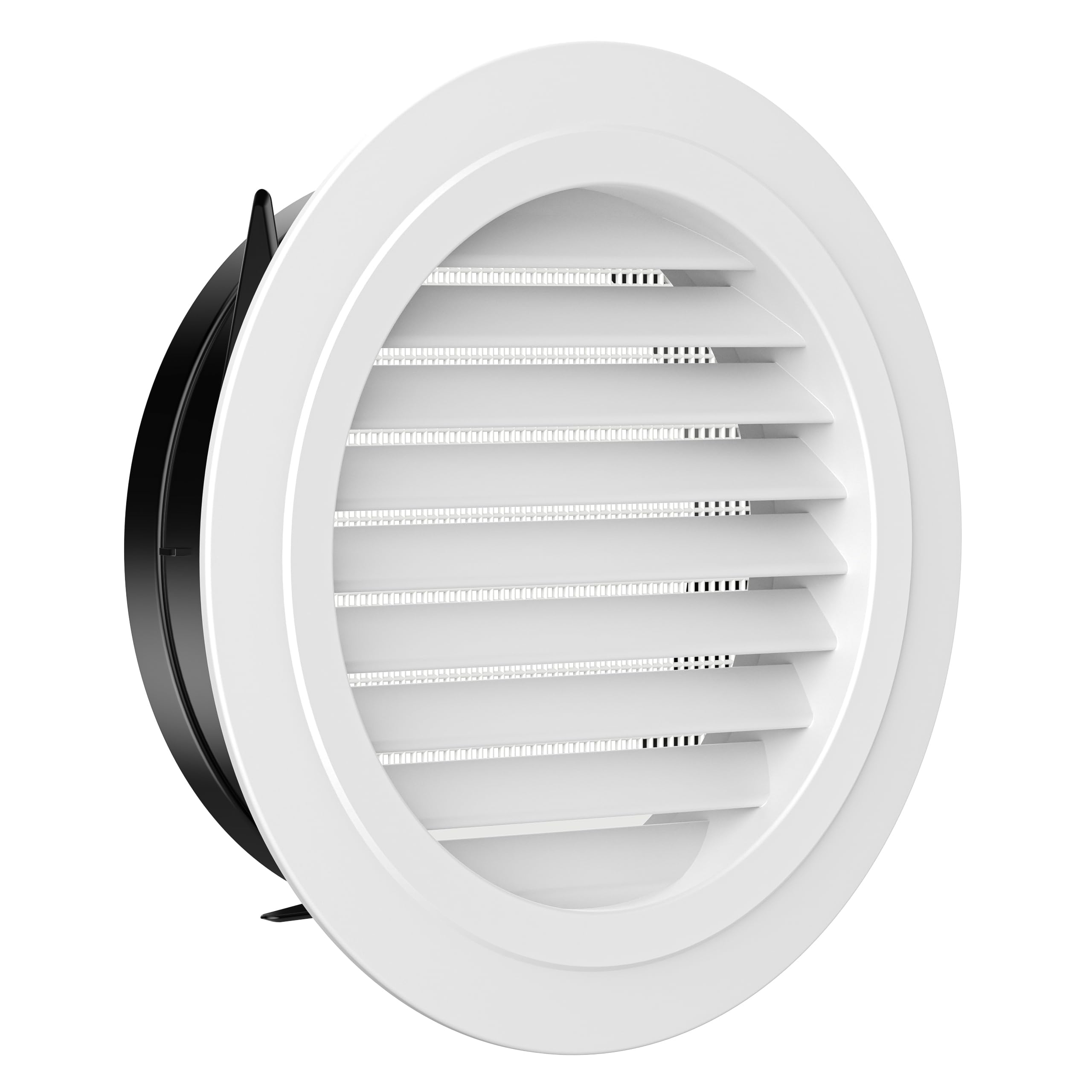 Photo 1 of HG Power 8 Inch Soffit Vent, Round Vent Cover with Built-in Screen Mesh, ABS Louver Round Air Vent Ceiling Diffuser for Exhaust Fan, Bathroom, Office and Home HVAC Ventilation, 200mm, White